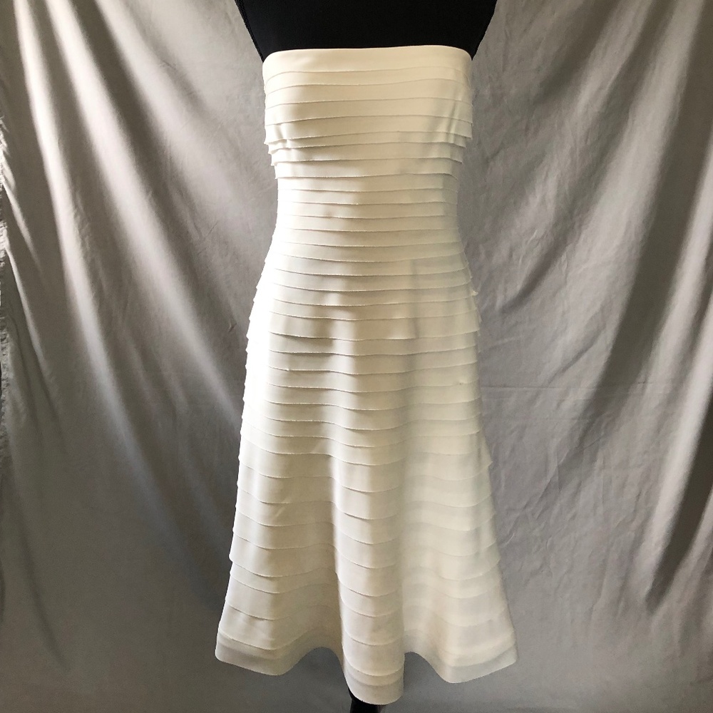 White Strapless Flowy Dress